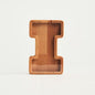 Personalized Wooden Piggy Bank – Custom Letter I Coin Bank in Beech Wood with Clear Acrylic Front, Engraved Name Option, Money Saving Box for Kids and Adults