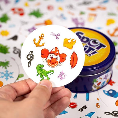 Asmodee Spot It! Classic Card Game (2024 Refresh) - Eco-Blister Edition, 5-in-1 Visual Perception Game for Quick Reflexes and Family Fun, Ages 6+, 2-8 Players, 10 Minute Playtime