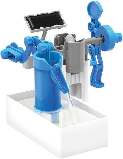 Green Science - Hybrid Solar Power Water Pump - Dual Power STEM Toys Educational Kit for Kids - Solar and Battery Operated Pumping System - Solar Robot - DIY Science Experiment Toy for Learning & Fun