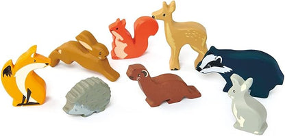 Tender Leaf Toys Woodland Animals – 8 Wooden Forest Animals with a Display Shelf -Classic Toy for Pretend Play – Develops Social, Creative & Imaginative Skills – Learning Role Play – Ages 3+ Years