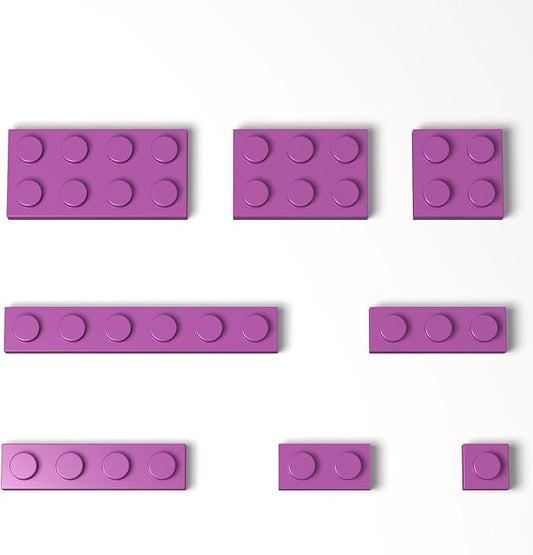 100 Pieces Classic Building Plate Assortment Pack, 8 Sizes Small Baseplates Multipacks, Compatible with Lego Parts and Pieces, Small Plate for Building(Color:Pink)