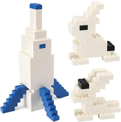 Feleph 100pcs 2x4 Bricks White Pieces Parts Classic Building Blocks Creative Play Set Toy Accessories Combine with 3001 Major Brick Brands