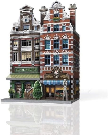 Wrebbit3D Café 3D Puzzle | Urbania Collection | 285 Jigsaw Puzzle Pieces | Charming and Unique Streetscape of a Small Town