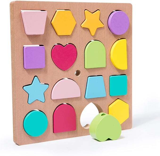 3-in-1 Shape Matching Alzheimers Products for Elderly，Easy Memory Puzzle for Alzheimers Patients，Beads Sequencing for Alzheimers, Lacing Beads, Stacking Blocks, Sensory Toys for Autism