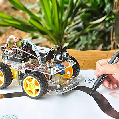 OSOYOO Robot Car Starter Kit for R3 | STEM Remote Controlled Educational Motorized Robotics for Building Programming Learning How to Code | IOT Mechanical DIY Coding for Teens Adults