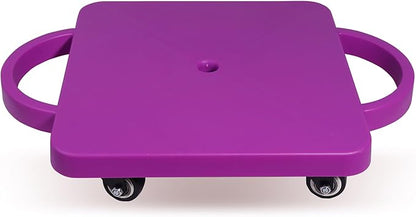 GSE Games & Sports Expert Gym Floor Scooter Board with Handles, Sitting Scooter for Kids Indoor Play Equipment, Fun Scoot Board with Non-Marring Plastic Casters for Children