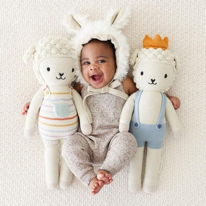 cuddle + kind Avery The Lamb Regular 20" Hand-Knit Doll – 1 Doll = 10 Meals, Fair Trade, Heirloom Quality, Handcrafted in Peru, 100% Cotton Yarn