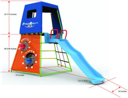 Explorer Adventure Climbing Fort with Platform, Playground Slide and Play Tent, Outdoor Jungle Gym for Backyard, Kids Ages 3-10 (8631)
