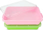 Sensory Bin Sand Tray with Lid for Toddlers 2 Pcs 15in Portable Sandbox Toy Large Plastic Tray for Kids 3 4 5 6 Fill with Sand, Water, Beads, and More (Pink + Green)