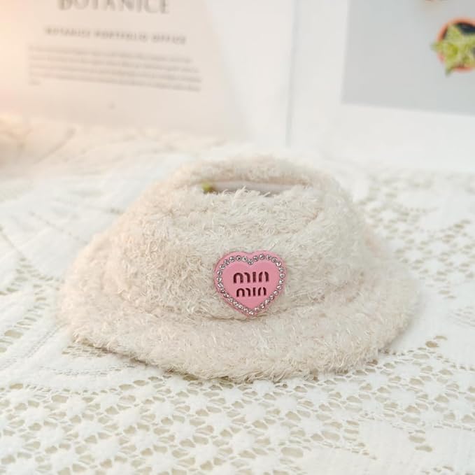 5 Set 17cm Doll Clothes, 17cm Doll Clothing Set, Light Pink Heart-Shaped Velvet hat + Small Camera + Glasses + Canvas Shoes(No Doll Included)