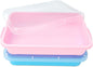 Sensory Bin Sand Tray with Lid for Toddlers 2 Pcs 15in Portable Sandbox Toy Large Plastic Tray for Kids 3 4 5 6 Fill with Sand, Water, Beads, and More (Pink + Blue)