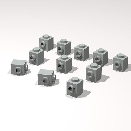 Classic Building Brick Bulk, 1x1 with Stud on Side 260 Piece, Compatible with Lego Parts and Pieces: (Color:Light Gray)