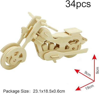Georgie Porgy 3D Wooden Puzzles for Kids Toys Construction Woodcraft Kits DIY Model Puzzle Kits Birthday Gifts Pack of 3 (Pirate Ship Truck Motorcycle)