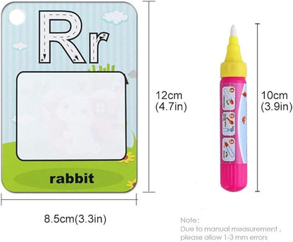 Coolplay A-Z 26 Alphabet Water Cards, Children Drawing Card for Kids Educational Toys for Travel