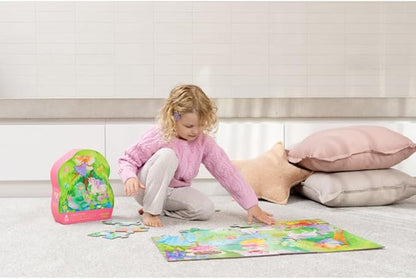 Crocodile Creek 36-Piece Jigsaw Floor Puzzle - Fun Floor Puzzles for Kids Ages 3-5 - Heavy-Duty Shaped Box for Storage - Magical Friends - 24" W x 18" H Finished