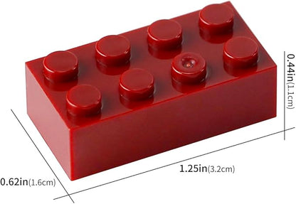 Feleph 100pcs 2x4 Bricks Dark Red Pieces Parts Classic Building kit Creative Play Set Basic Blocks Toy Accessories Compatible with 3001 Major Brands