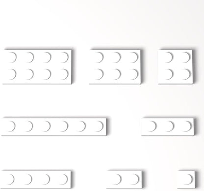 100 Pieces Classic Building Plate Assortment Pack, 8 Sizes Small Baseplates Multipacks, Compatible with Lego Parts and Pieces, Small Plate for Building(Color:White)