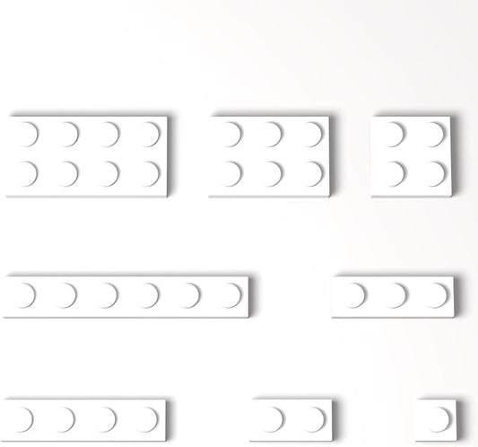 100 Pieces Classic Building Plate Assortment Pack, 8 Sizes Small Baseplates Multipacks, Compatible with Lego Parts and Pieces, Small Plate for Building(Color:White)