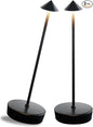 2 Packs Black Cordless Rechargeable Table Lamp 7200mAh Portable Touch Control LED Waterproof Table Lamp for Bar Bedroom Reading