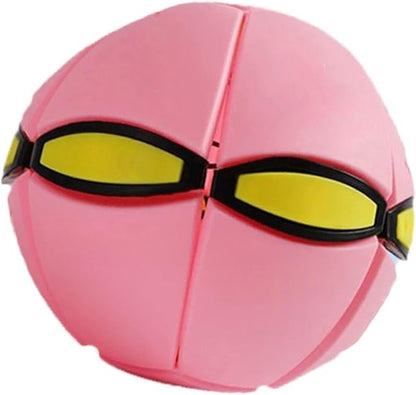 Magic Meta Ball, Children's Bouncing Ball, Magic Metaball, Magical Flying Saucer, Bouncy Balls, Parent-Child Interaction, Interactive Pop-Up Time Delay Transformation Toy Outdoor (pink-1, 3 lights)