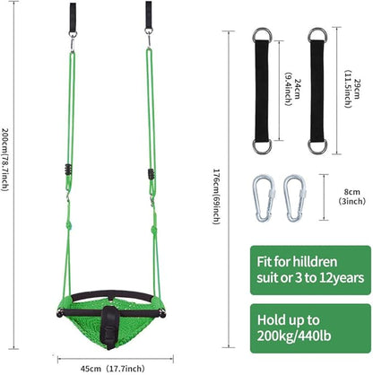Toddler Swing & 2-in-1Baby Swing - Adjustable Rope Swing Seat for Kids | Indoor & Outdoor Durable Backyard Swing Set for Infants & Toddlers (Green)