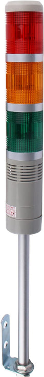 Industrial Signal Tower, Column LED Alarm Tower Lamp Flash Indicator, 3-Layer Stack LED Warning Light Without Buzzer for Safety (110V/Steady ON Light)