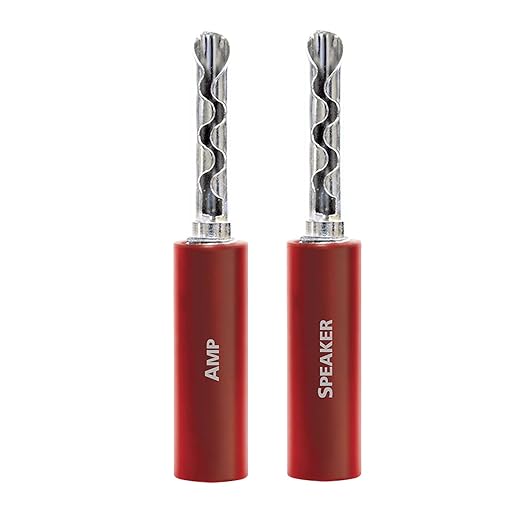 AudioQuest SureGrip® 100 Banana Speaker Connectors - Fits up to 9 AWG Speaker Cables - Silver - Set of 12