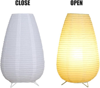 Bedside Table Lamp Paper and Standing Lamp Room Decoration Festival Lantern Light Nightstand Desk Lamp Bedroom Dresser Living Kids Room College Dorm Coffee (White, 15.35"x8.66"x8.66")