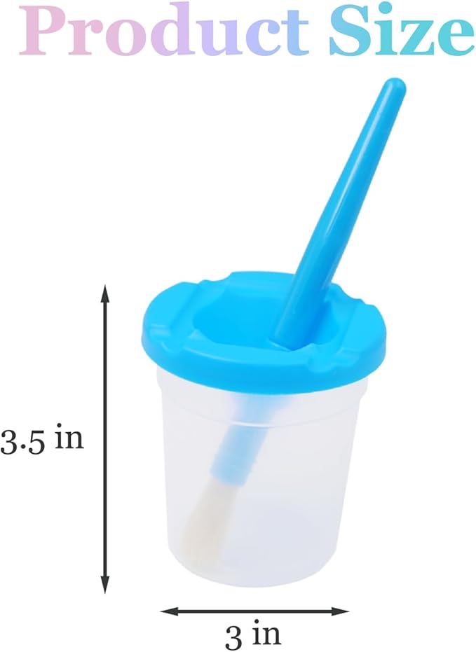 10pcs Paint Cups with Lids for Kids, Spill Proof Learning Color Cups for Young Artist