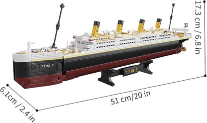 Titanic Boat Model Building Block Set, 1465 Pieces Cruise Ship Model，DIY Educational Titanic Toys for 8+