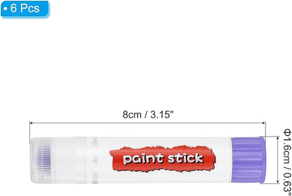 PATIKIL Tempera Paint Sticks, 6 Pcs Solid Tempera Paints Sticks Washable Bulk Markers Pen Quick Drying for Artists Beginners Art Supplies, Light Purple