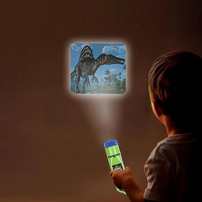 Georgie Porgy Slide Torch Projector Toys Flashlight for Kids Educational Solar System Planet Toys Science Set Wall Ceiling Tents Dino Night Lamp Gifts for Boys Girls (Outer Space + Dinosaur)