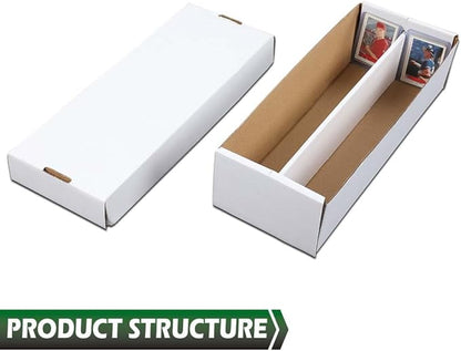 GRAND ORANGE White Transaction Card Storage Box (1,600 CT) Corrugated Board Two Dividers Model Holds Over 300 3x4 Toploads Trading Card