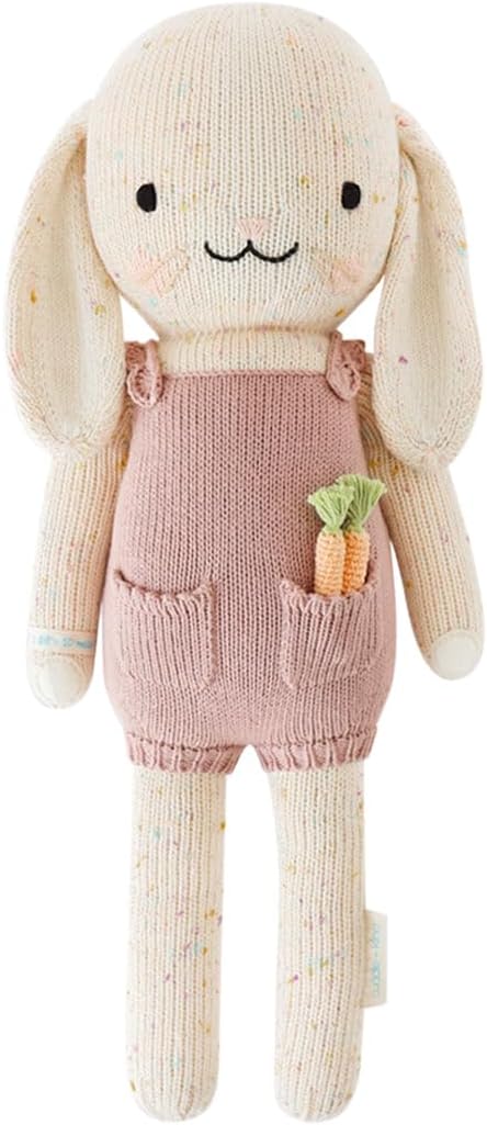 cuddle + kind Harper The Bunny Regular 20" Hand-Knit Doll – 1 Doll = 10 Meals, Fair Trade, Heirloom Quality, Handcrafted in Peru, 100% Cotton Yarn