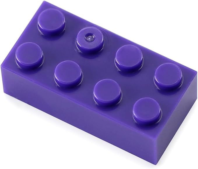 Feleph 100pcs 2x4 Bricks Dark Purple Pieces Parts Classic Building kit Creative Play Set Basic Blocks Toy Accessories Compatible with 3001 Major Brands