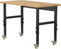 48" Adjustable Workbench,Heavy-Duty Work Table,3000 LBS Load Capacity Hardwood Workstation with Wheels,for Workshop, Garage