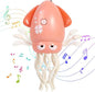 Dancing Octopus Toy with LED Lights and Music, Fishing Rod, Automatic Avoidance, Crawling, Tummy Time Toy, Suitable for Children 3 Years and Older, Birthday Gift (Pink)