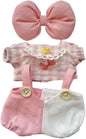 Luxury Chic Doll Clothes Set with Elegant Dress, Shirt, Bow & Necklace - Premium Outfit for Dress Up, Collecting & Gift Giving - Perfect for Kids, Doll Collectors & 18 Dolls (4-17cm)