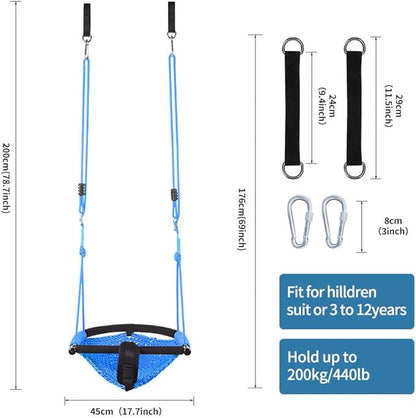 Toddler Swing & 2-in-1Baby Swing - Adjustable Rope Swing Seat for Kids Indoor & Outdoor Durable Backyard Swing Set for Infants & Toddlers (Blue)
