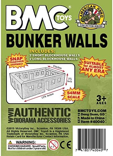 BMC WW2 Bunker Walls - Plastic Army Men Playset Accessory