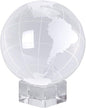 OwnMy 80mm World Globe Crystal Ball Glass Sphere Display Globe Paperweight Healing Meditation Ball with Clear Stand for Creative Gift