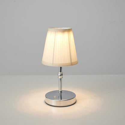 3000 mah Battery lamp,5W LED Small Touch Lamps,3 Color Temperature Dimmable Rechargeable Lamp,Cordless Lamp for Kitchen,Mini Lamps for Small Spaces (Chrome)