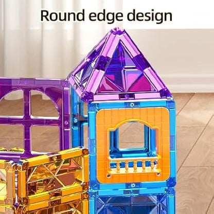 SNAEN Magnet Building Tiles for Kids Ages 3-5 4-8, 96 Pieces Educational Magnet Toys for 3 4 5 6 7 8 Years Old Boys, 3D Building Blocks, Creative Play for Ages 5-7, Toddler Toy Gifts