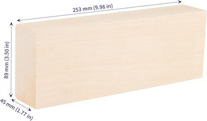 SOUJAP 2 Pack 10 x 3.5 x 1.7 Inch Basswood Carving Blocks, Unfinished Wood Blocks, Soft Solid Wood Whittling Blocks for Carving, Crafts