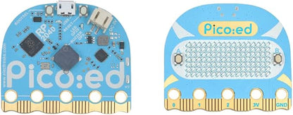 ELECFREAKS Pico:ed Development Board Based on Raspberry Pi RP2040 MCU, Picoed Python Microcontroller with 7 * 17 Dot-Matrix Screen Dual-core ARM Cortex M0+ Processor for Education Classroom Teaching