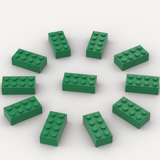 500 Piece Bulk Green Bricks, 2x4 Building Bricks, Compatible with Lego: Green Bricks