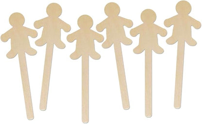 Hygloss Natural Wood Popsicle Sticks - Craft Stick - Great for Arts and Crafts - People Shape - 6.25 Inches High - 25 Pcs