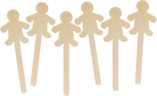 Hygloss Natural Wood Popsicle Sticks - Craft Stick - Great for Arts and Crafts - People Shape - 6.25 Inches High - 25 Pcs
