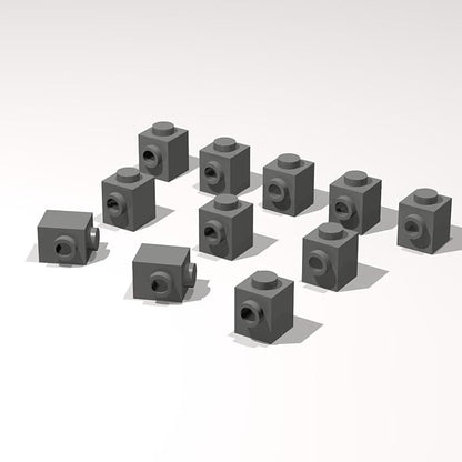 Classic Building Brick Bulk, 1x1 with Stud on Side 260 Piece, Compatible with Lego Parts and Pieces: (Color:Dark Gray)