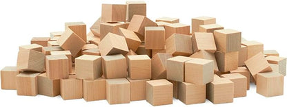 DIY Wooden Cubes 3/4-inch, Pack of 250 Small Blank Wooden Blocks, Unfinished Wood Blocks for Crafts, STEM, Dice, and Building Blocks for Stacking, by Woodpeckers